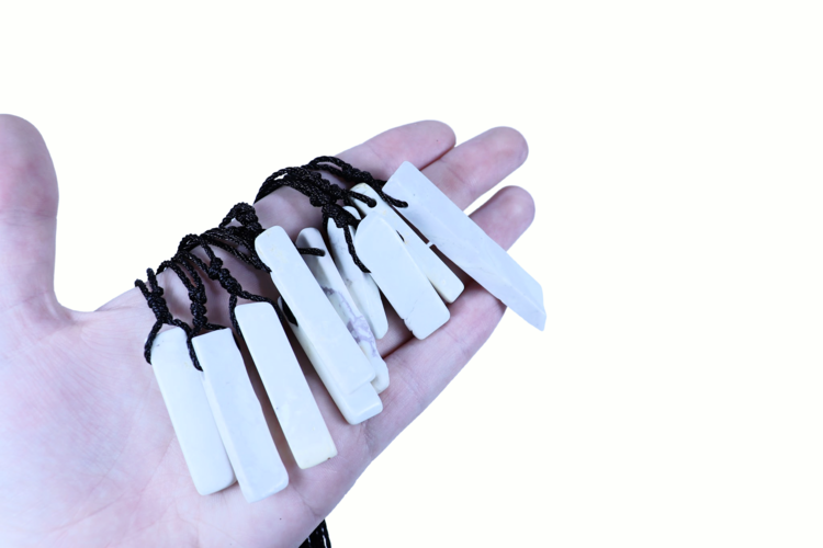 Adjustable Linen Gemstone Necklace