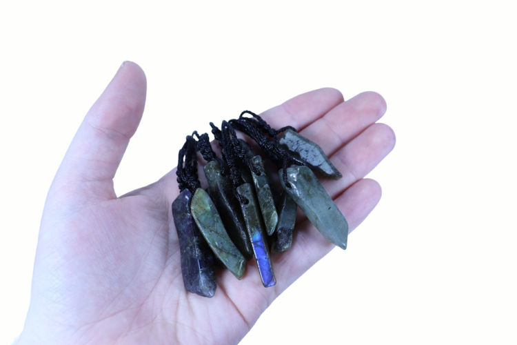 Adjustable Linen Gemstone Necklace