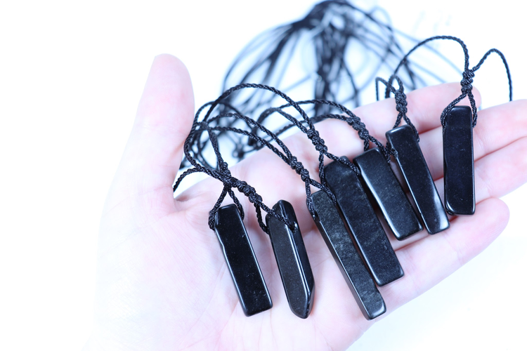 Adjustable Linen Gemstone Necklace