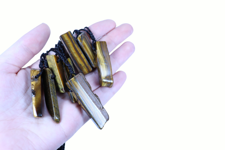 Adjustable Linen Gemstone Necklace