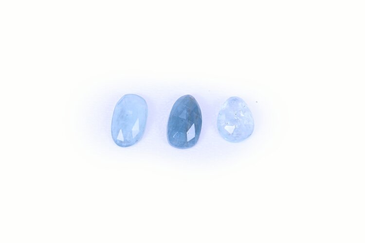Aquamarine Faceted Cabochon 1cm x 1cm x .5cm