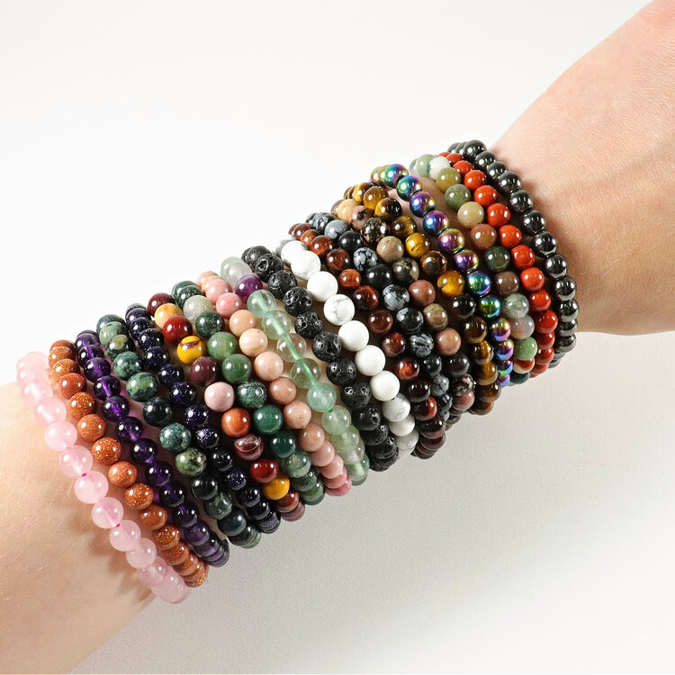 Assorted Gemstone Bracelet 6mm