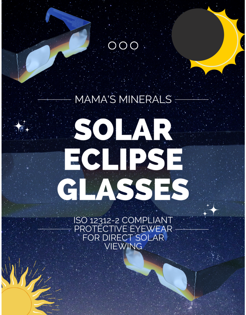 ISO123122 Compliant Paper Solar Eclipse Glasses Mama's Minerals