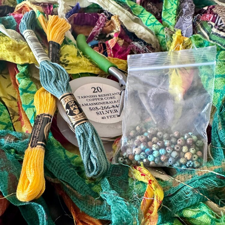 Mar. 7 SAT 10-12pm Recycled Silk Bead Earring Class