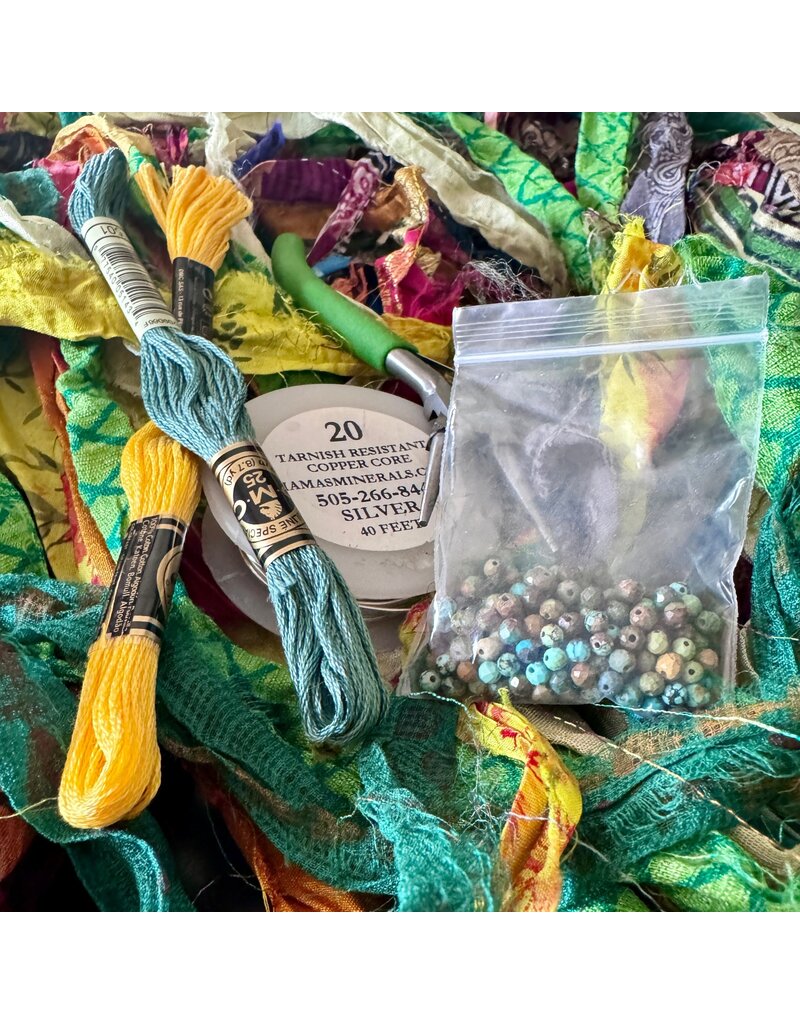 May 25, SAT 10:30am-12pm Recycled Silk Bead Earring Class