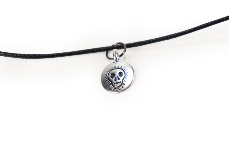 Antiqued Silver Sugar Skull Charm