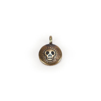Antiqued Goldtone Sugar Skull Charm
