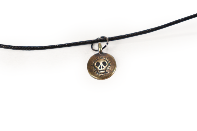 Antiqued Goldtone Sugar Skull Charm