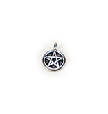 Antiqued Silver Pentagram Charm