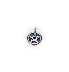 Antiqued Silver Pentagram Charm