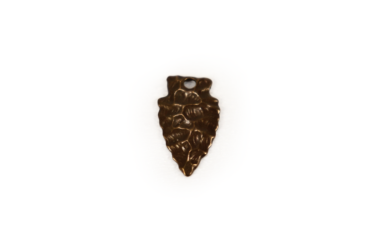 Natural Brass Native Arrowhead Charm