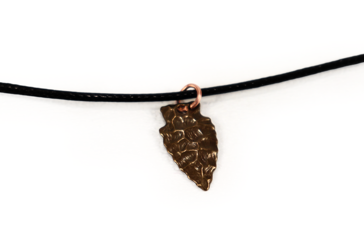 Natural Brass Native Arrowhead Charm