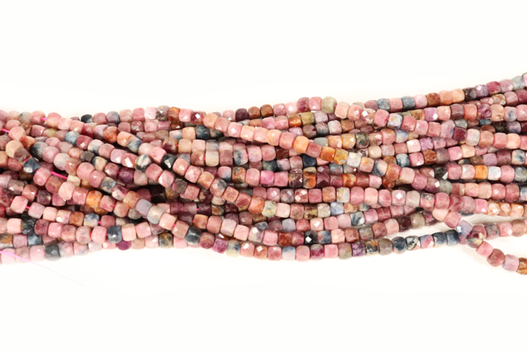 Ruby Sapphire Faceted Cube 4-5mm