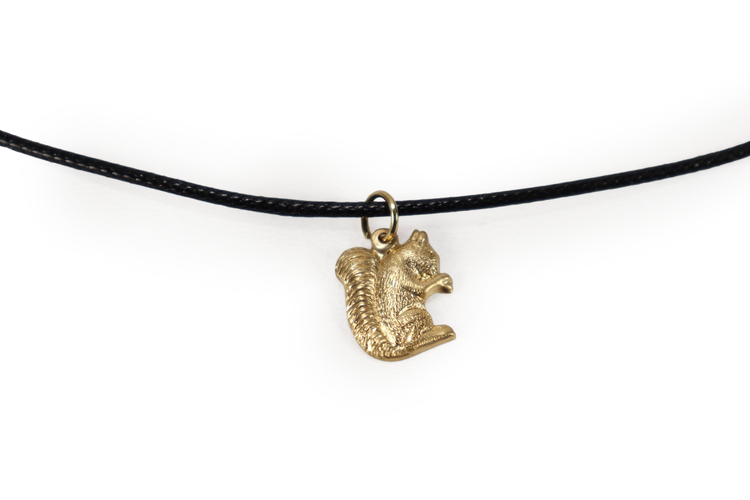 Brass Gathering Squirrel Charm