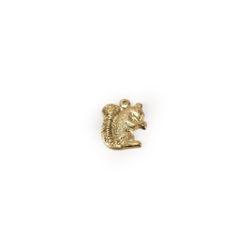 Brass Gathering Squirrel Charm