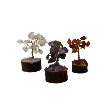Gemstone Trees on Wood Base