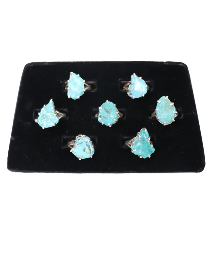 Turquoise Sterling Silver Prong Set Ring