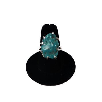 Turquoise Sterling Silver Prong Set Ring
