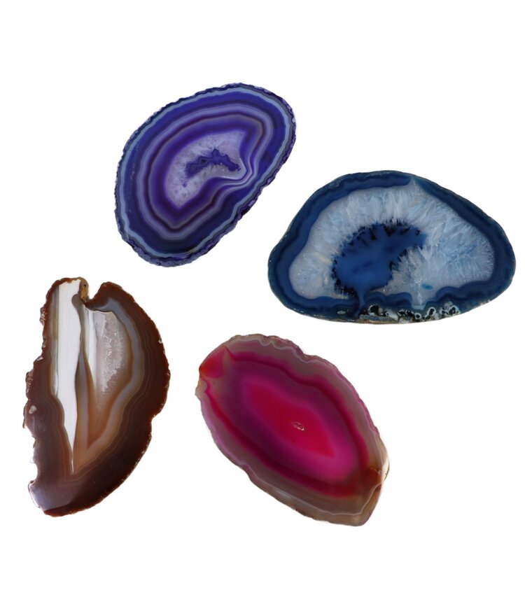 Dyed Agate Slice Size 1A 3.5"x1.75"