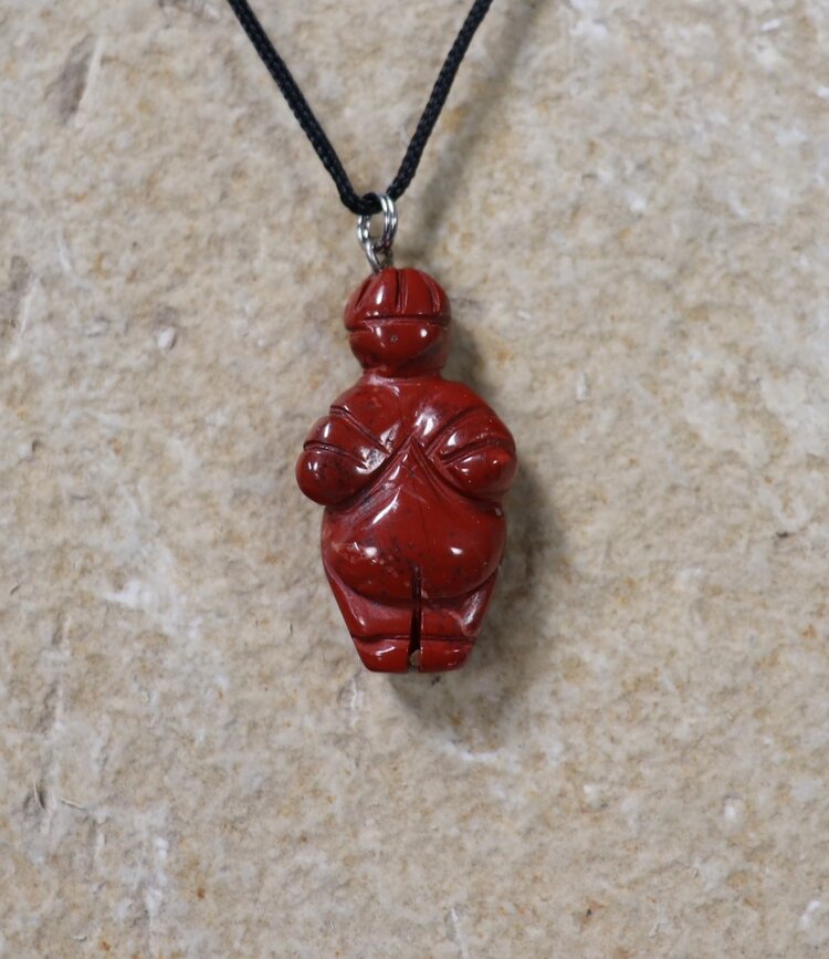 Carved  Venus Figurine Gemstone Necklace