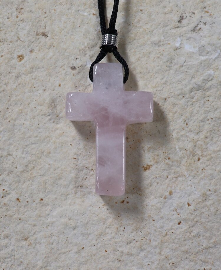Carved Cross Gemstone Necklace