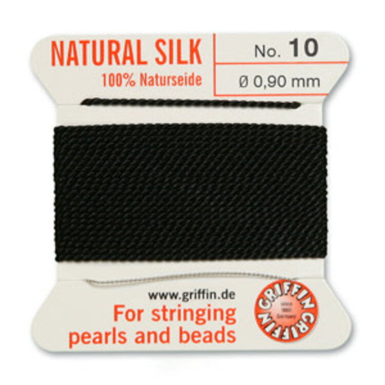 Black Griffin Natural Silk Bead Cord #10 .90mm