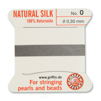 Grey Griffin Natural Silk Bead Cord #0 .30mm