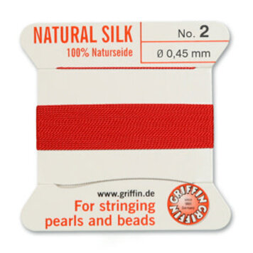 Red Griffin Natural Silk Bead Cord #2 .45mm