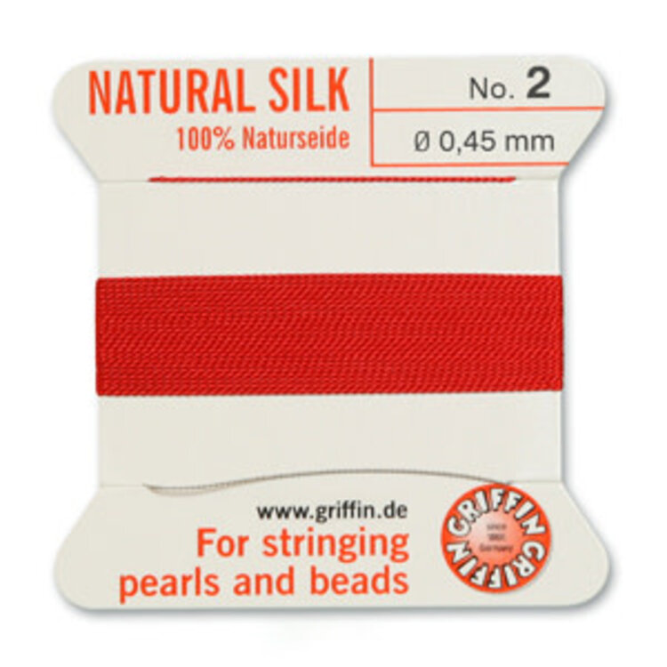 Red Griffin Natural Silk Bead Cord #2 .45mm