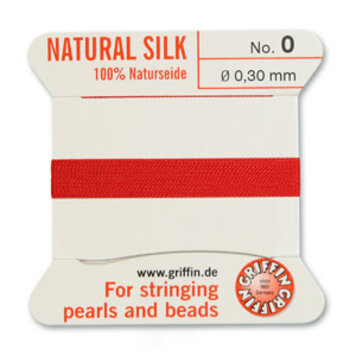 Red Griffin Natural Silk Bead Cord #0 .30mm