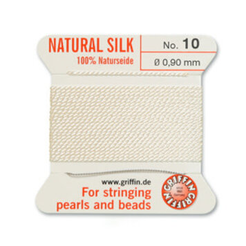 White Griffin Natural Silk Bead Cord #10 .90mm
