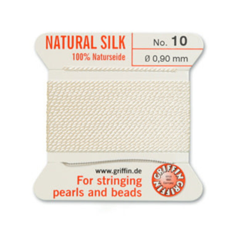 White Griffin Natural Silk Bead Cord #10 .90mm