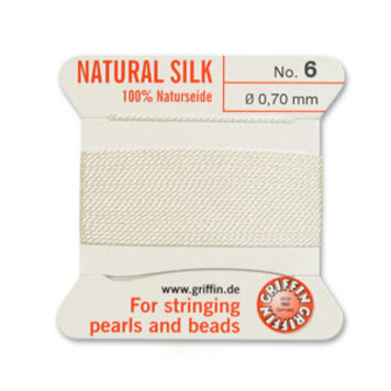 White Griffin Natural Silk Bead Cord #6 .70mm