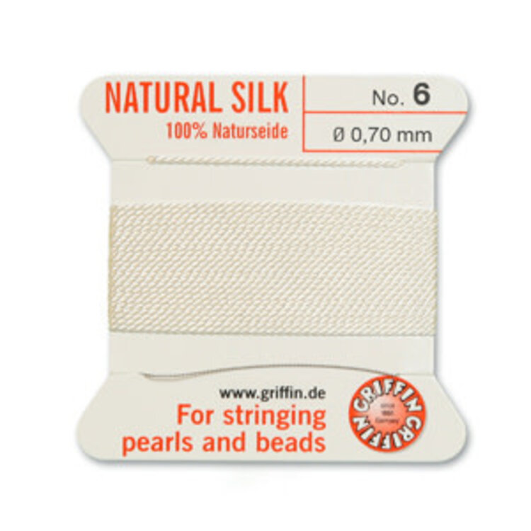 White Griffin Natural Silk Bead Cord #6 .70mm