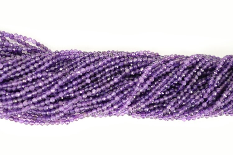Amethyst Faceted Rounds 3mm