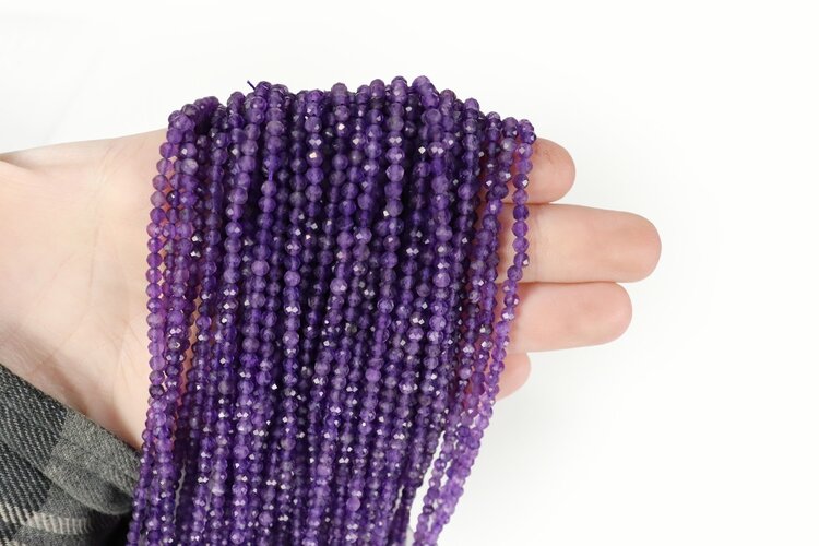 Amethyst Faceted Rounds 3mm