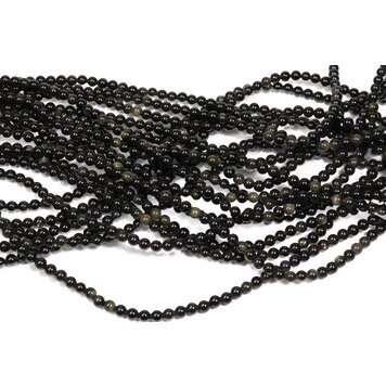 Gold Sheen Obsidian Rounds 6mm