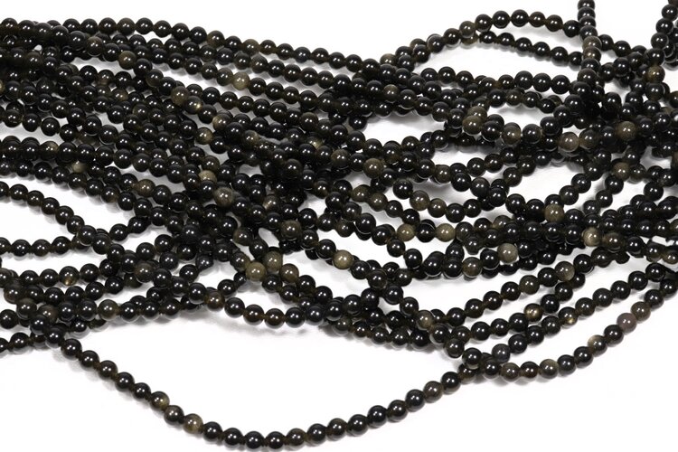 Gold Sheen Obsidian Rounds 6mm