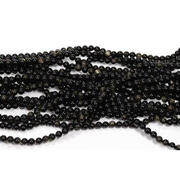 Gold Sheen Obsidian Rounds 8mm