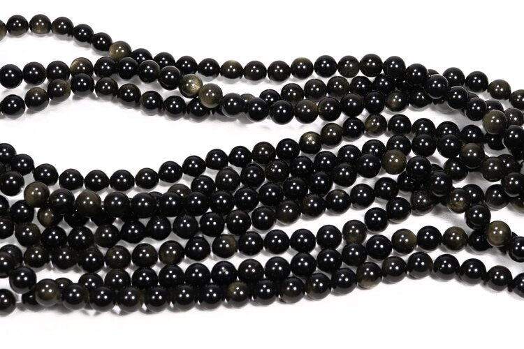 Gold Sheen Obsidian Rounds 10mm