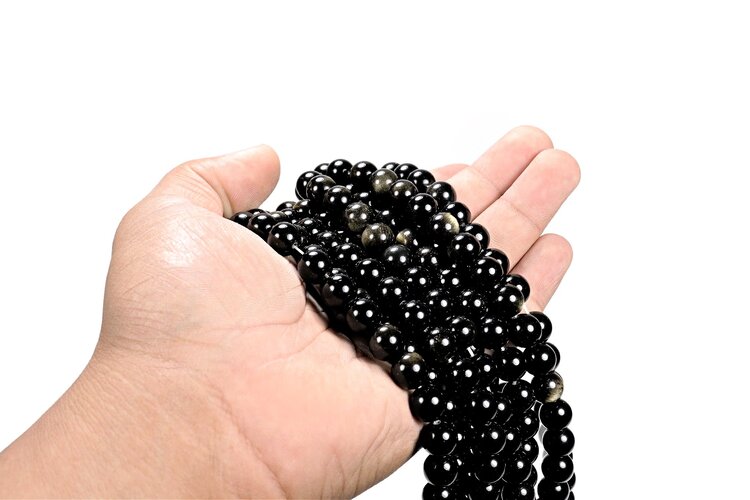 Gold Sheen Obsidian Rounds 10mm