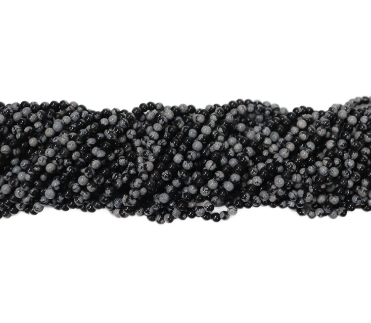 Snowflake Obsidian Rounds 3mm