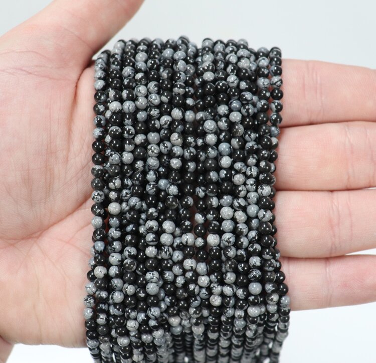Snowflake Obsidian Rounds 3mm