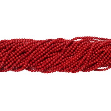 Red Bamboo Coral Rounds 3mm Dyed