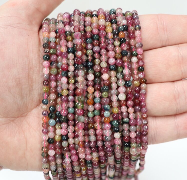 MultiColor/Pink Tourmaline Rounds 3mm