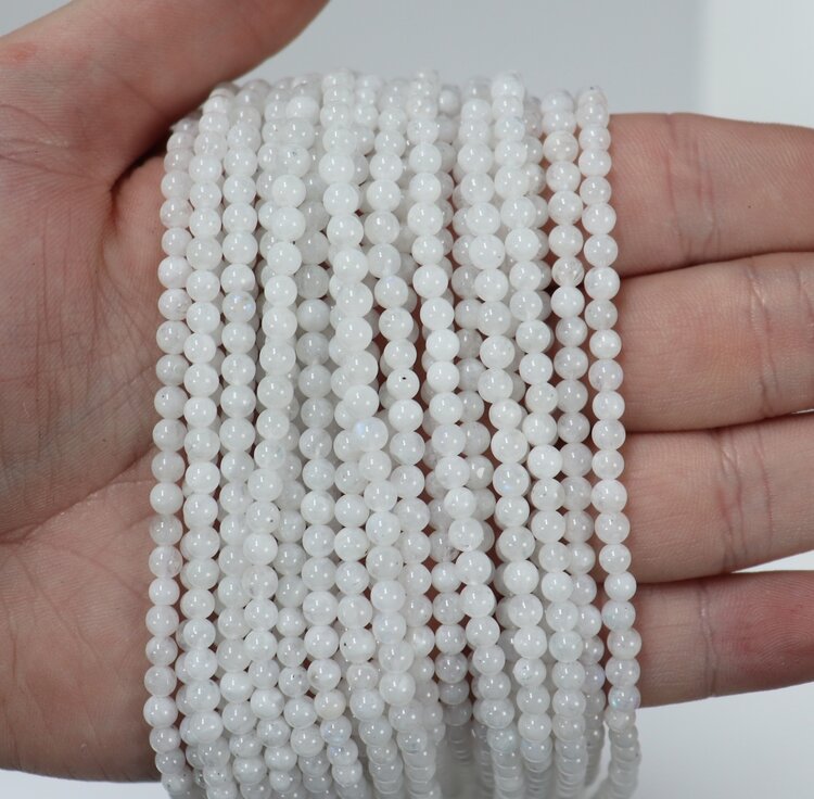 Rainbow Moonstone Rounds 3mm