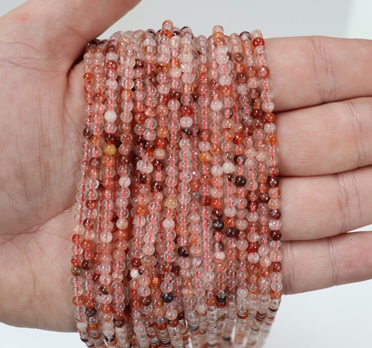 Hematoid Quartz Rounds 3mm