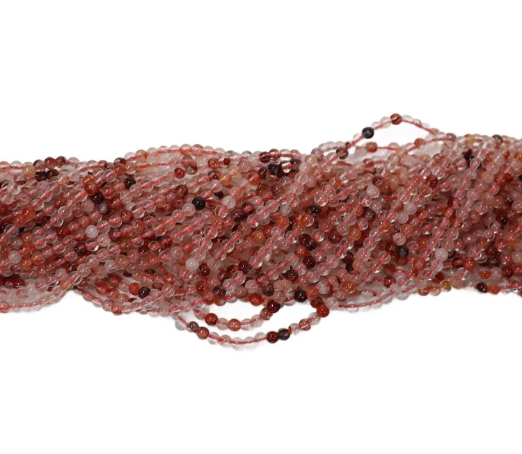 Hematoid Quartz Rounds 3mm