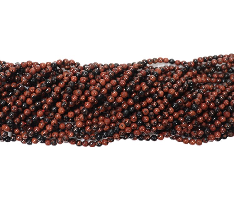 Mahogany Obsidian Rounds 3mm