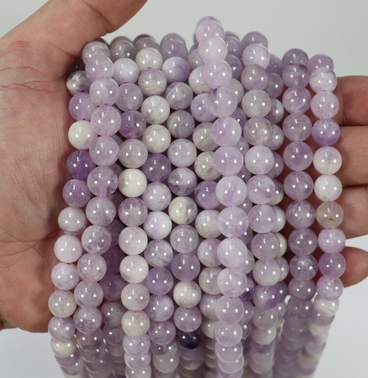 Lavender Amethyst Rounds 8mm
